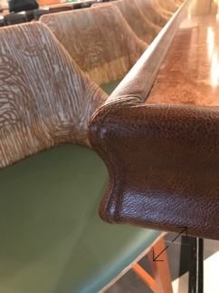 Bar Rail Installed Crest Leather Double Machin Stitch