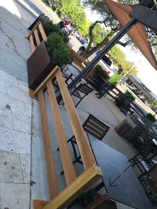 Cedar Railing COVID Patio